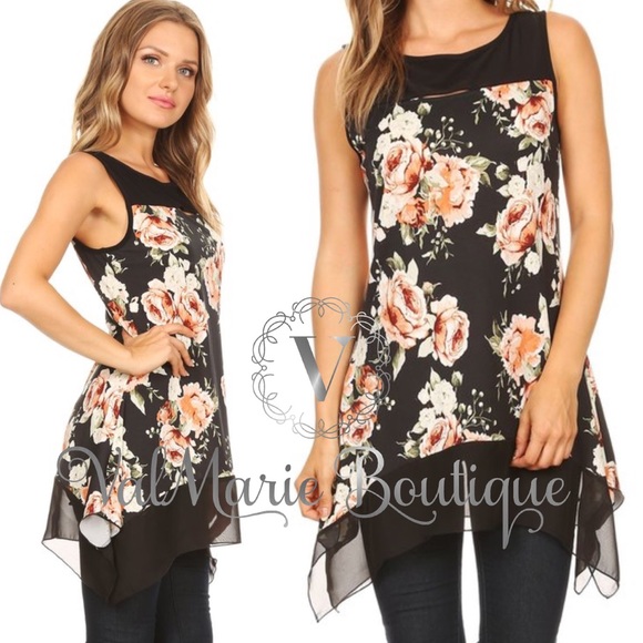 ValMarie Tops - floral Tunic Blouse top